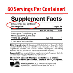 Close-up of Jigsaw Health CoQ10 w/SRT bottle front