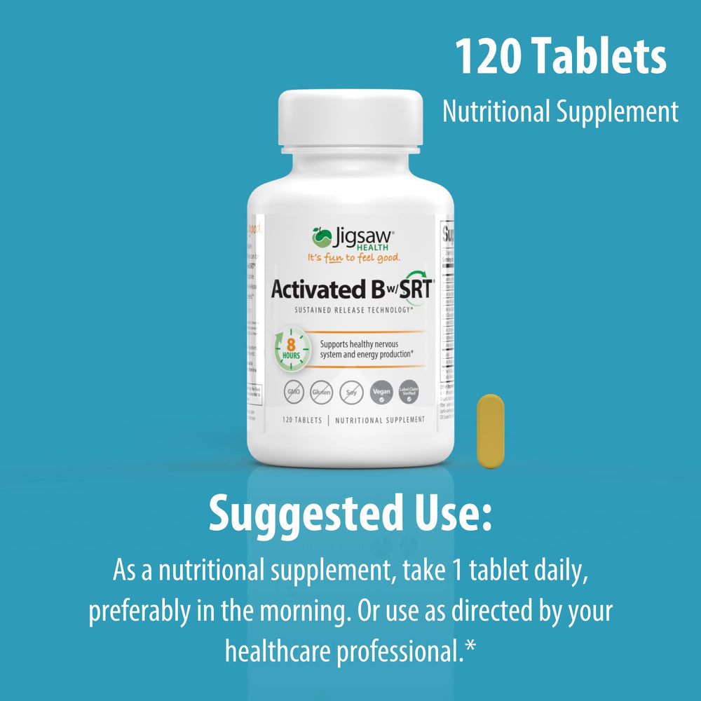 Jigsaw Health Activated B w/SRT 120 tablets packaging