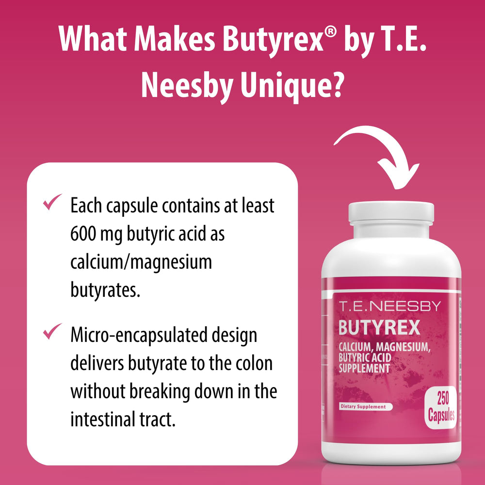 Illustration of gut health and Butyrex benefits