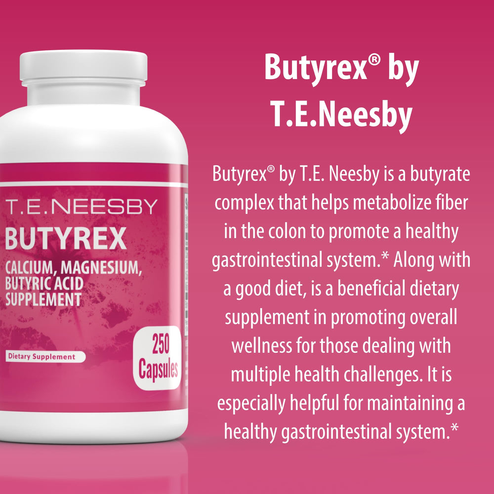 Front view of Butyrex packaging