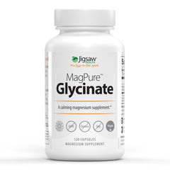 Jigsaw Health MagPure Glycinate bottle labeled 120 servings