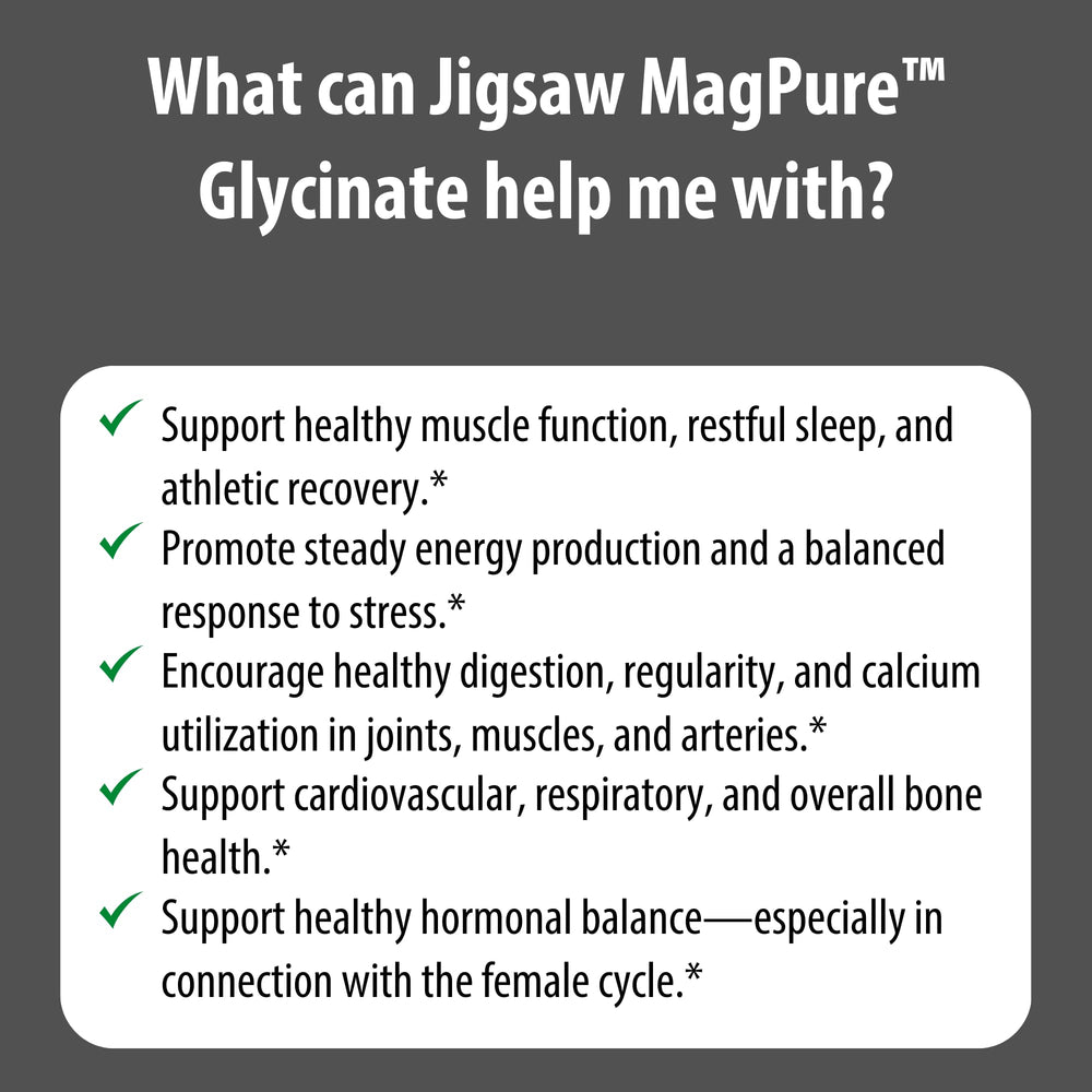 High-quality magnesium glycinate supplement by Jigsaw Health
