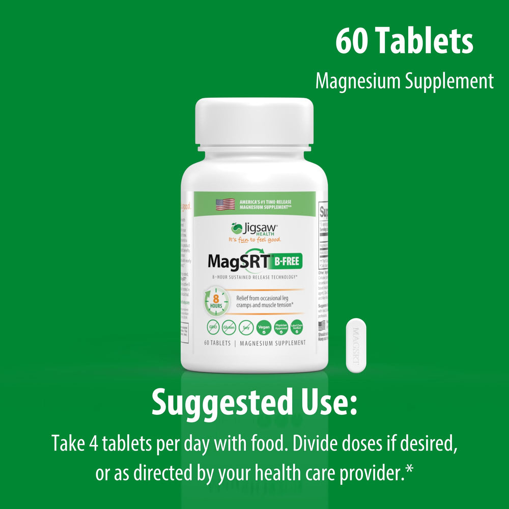 60-tablet bottle of MagSRT magnesium supplement