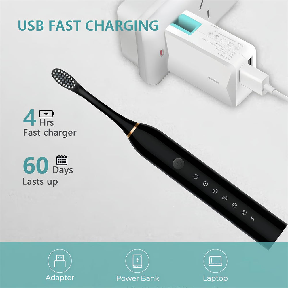 USB charging port and fast charge feature on JIMBOBO toothbrush