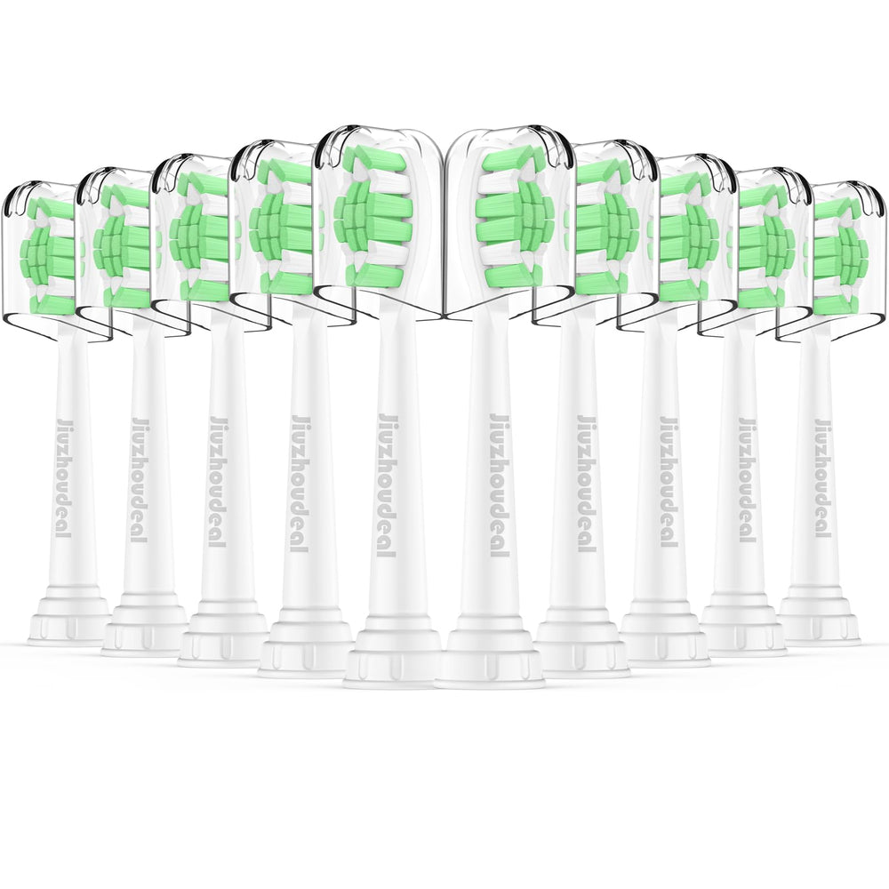 Jiuzhoudeal replacement heads for Philips Sonicare - 10-pack white, compatible with DiamondClean and more