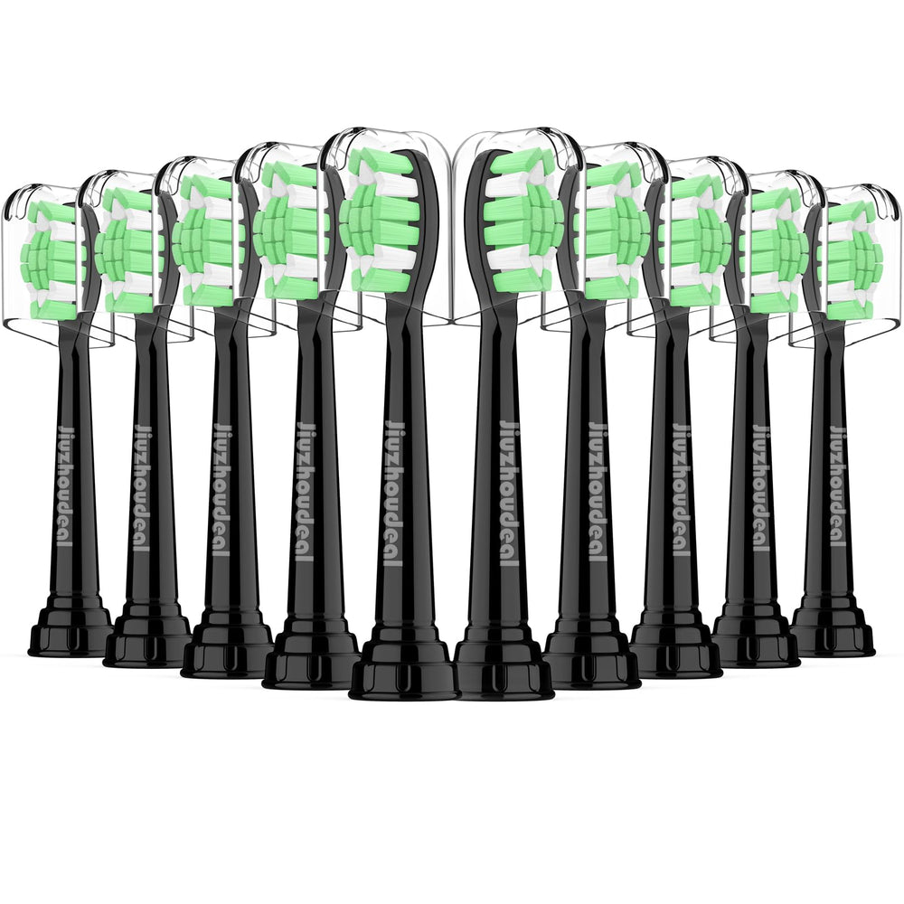 Jiuzhoudeal replacement heads for Philips Sonicare – 10-pack, black