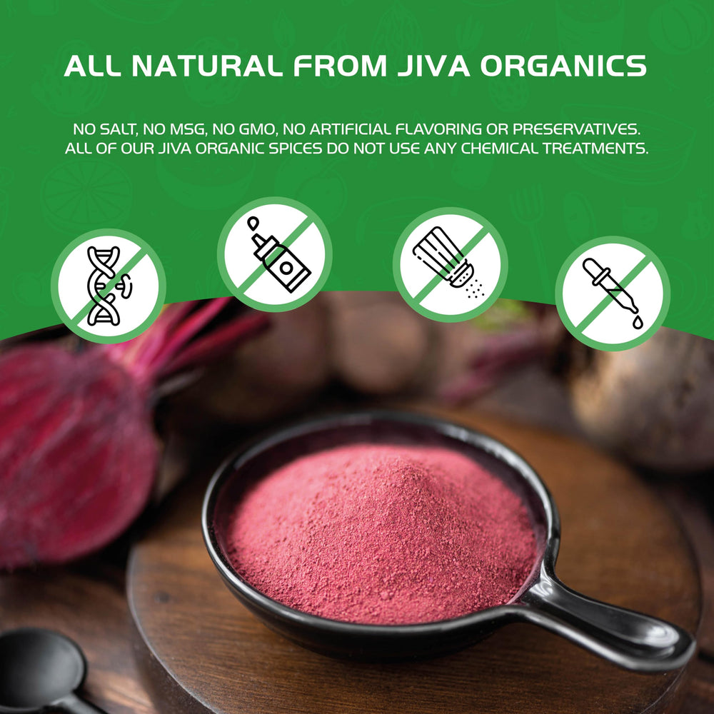 Jiva Organics beet powder kitchen use for baking and energy bars