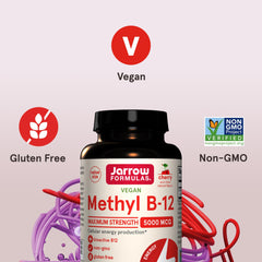 Bottle of Jarrow Methyl B-12 cherry chewables