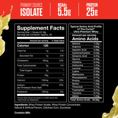 JNX SPORTS The Curse! Vanilla Bean bottle close-up emphasizing whey isolate
