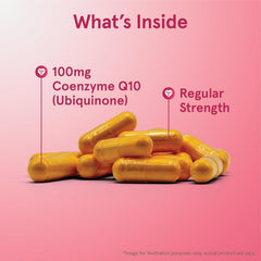 Jarrow Formulas Co-Q10 bottle side view with label details for dosage.