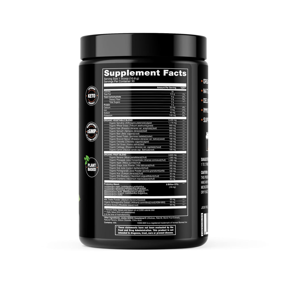 Front packaging image of Jocko Daily Greens Powder