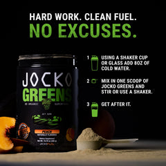 Serving scoop beside the jar of Daily Greens Powder