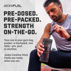 Fitness lifestyle image showing workout context with creatine sticks