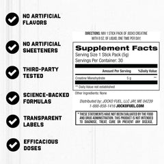 Close-up of individual creatine stick packets