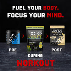Pouring or mixing Jocko Fuel Packets for hydration