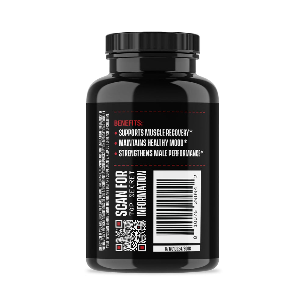Close-up of Jocko Fuel Test Booster for Men label