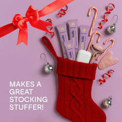 HydroBelle electrolyte sticks showing 3x electrolytes and coconut water