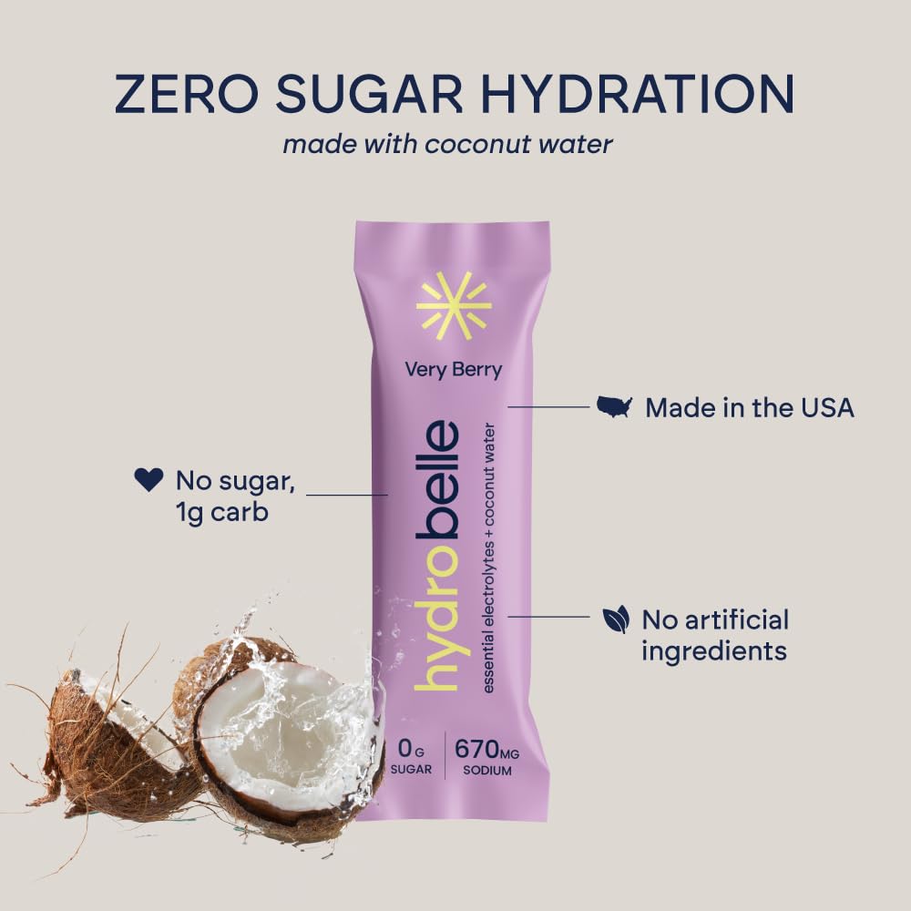 JoinBelle HydroBelle coconut water-based electrolyte blend supports balanced hydration.
