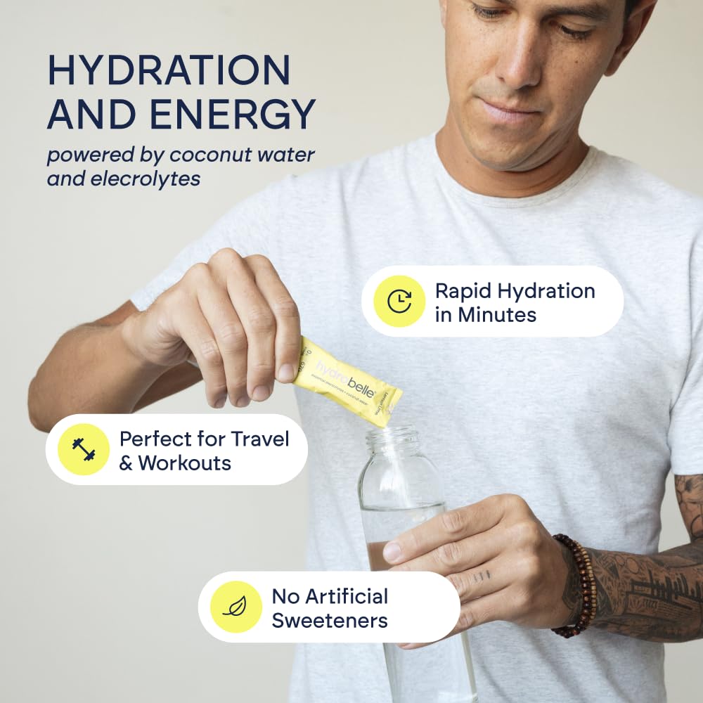 JoinBelle HydroBelle Lemon Lime travel packaging ready for gym or hiking