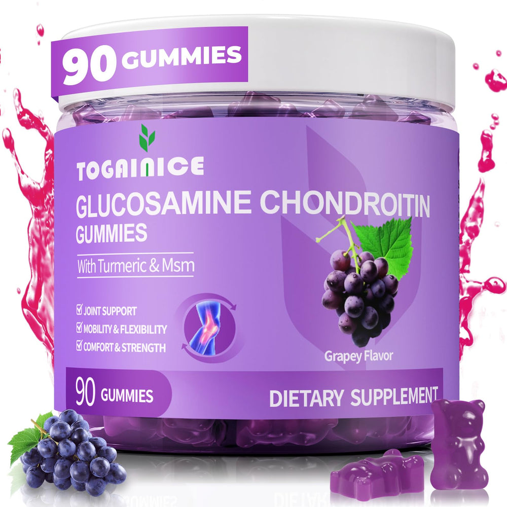 Front bottle of Joint Support Gummies with Glucosamine Chondroitin Sugar Free 1500mg 90 count
