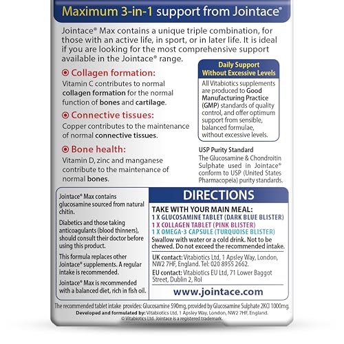 Jointace Max triple-pack layout demonstrates comprehensive joint and bone support.
