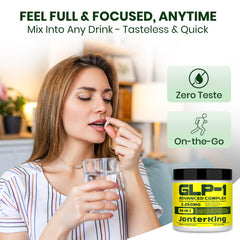 Graphic illustrating GLP-1 support and metabolism