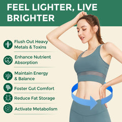 Jovianoy detox bottle pour image suggests easy daily use with water.