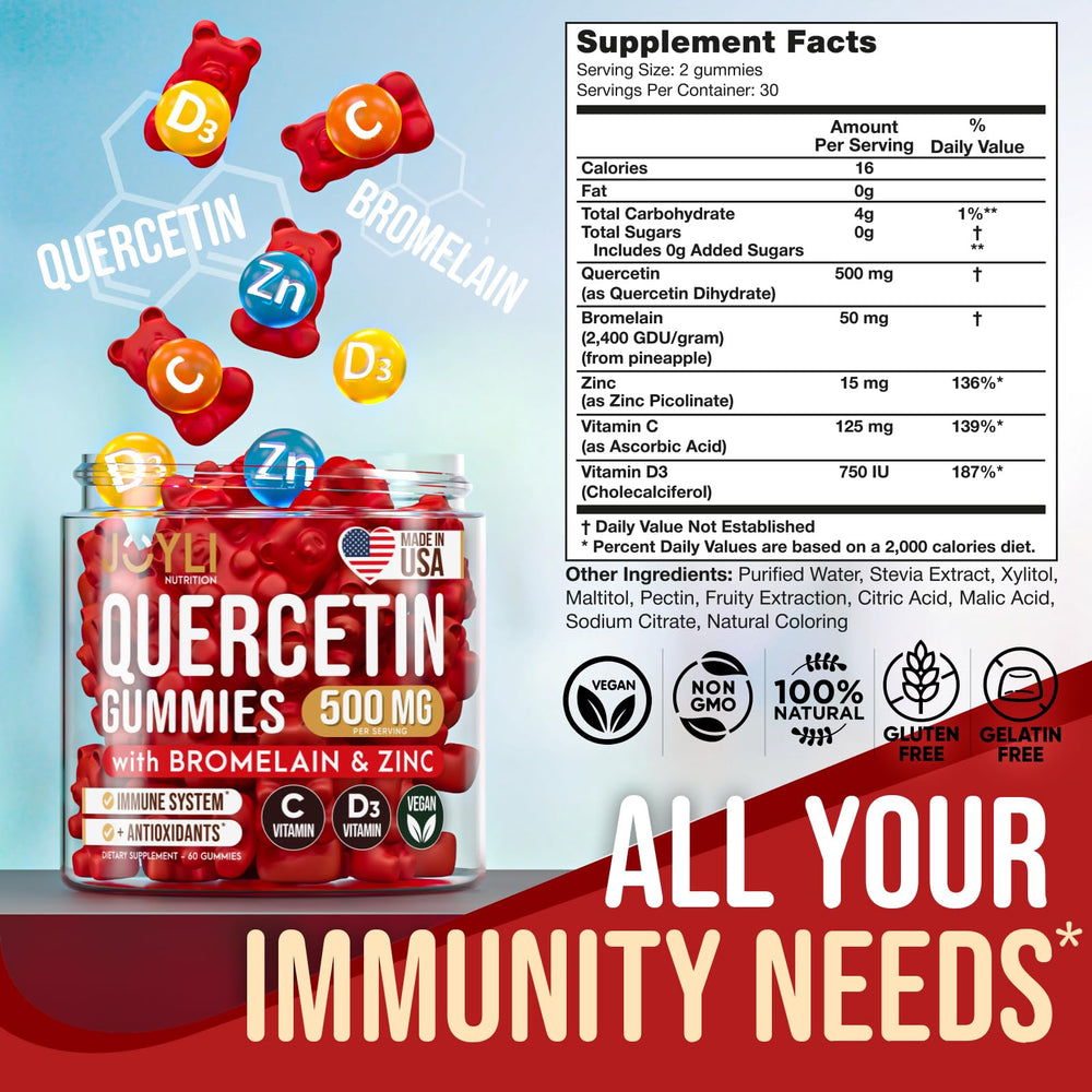 JOYLI Quercetin Gummies bottle and label