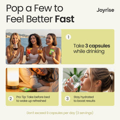 DHM boost highlighting rapid bioavailability of Joyrise Post Drinking Aid