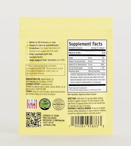 Product overview of Joyrise Post Drinking Aid 3-Pack