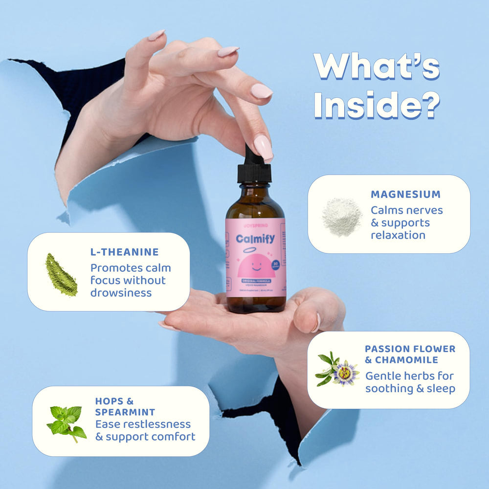 JoySpring Calmify packaging label for kids