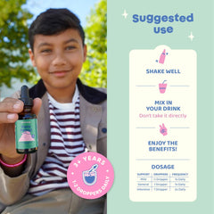 Natural raspberry flavor label on ParaPatrol bottle