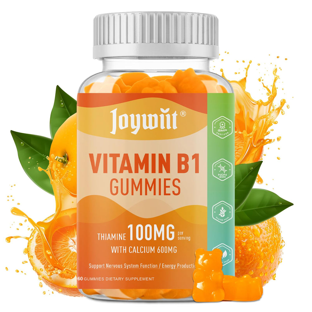 Joywiit Vitamin B1 Gummies bottle with orange flavor label