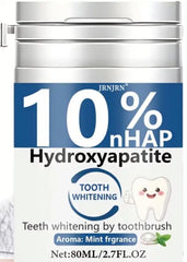 JRNJRN 10% Hydroxyapatite Tooth Whitening Powder in a silver bottle
