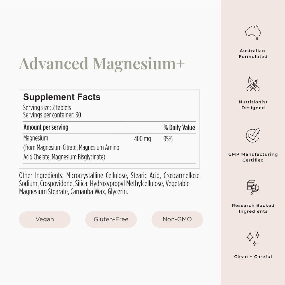 JSHealth magnesium supplement bottle labeled vegan and gluten-free