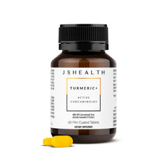 Front view of JSHealth Turmeric Curcumin supplement bottle (30 servings)