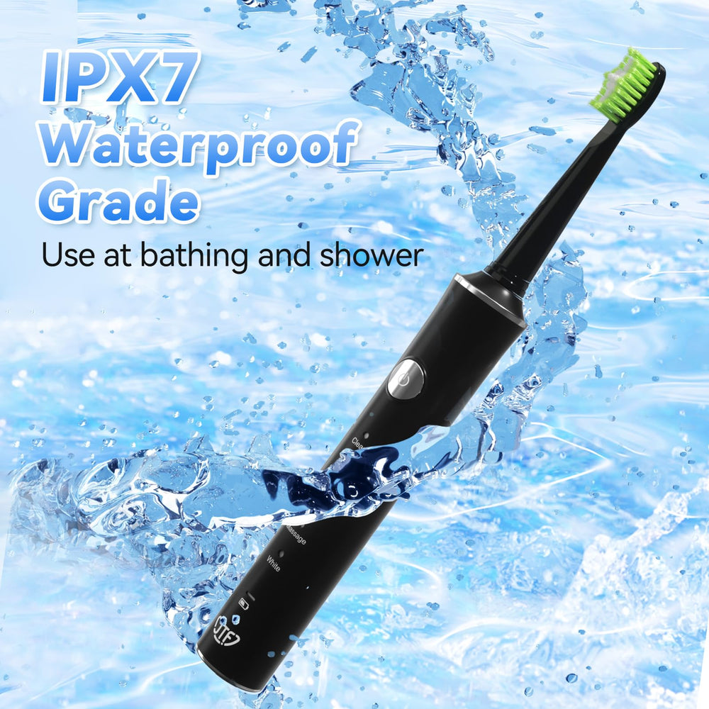 IPX7 waterproof toothbrush suitable for shower and pool use