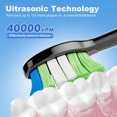 2-minute timer and 30-second reminders on the toothbrush