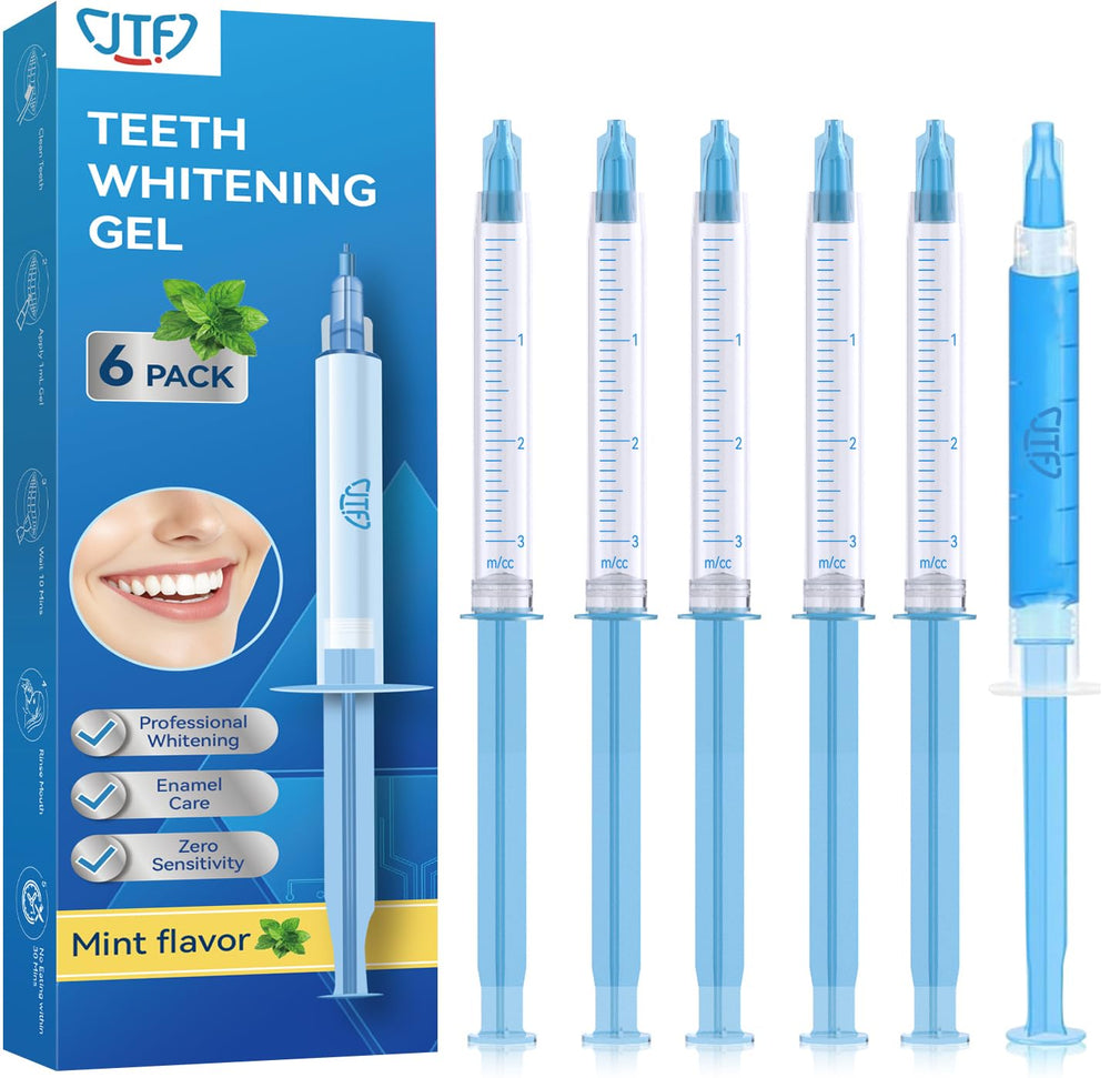 JTF Teeth Whitening Kit box with 5 whitening gels and 1 remineralization gel