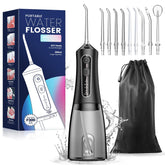 Front view of JTF Water Dental Flosser in black
