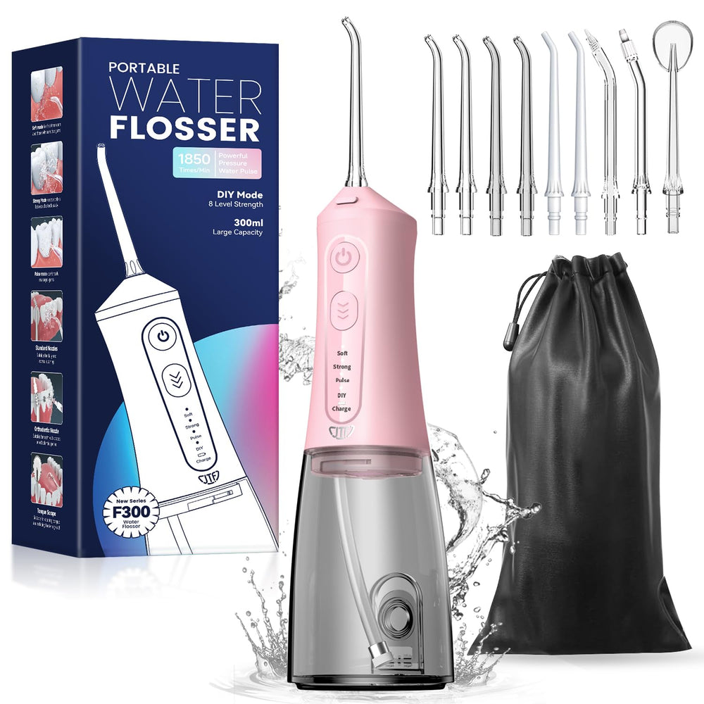JTF Water Dental Flosser pink model - front view