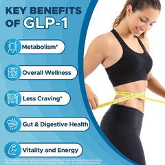 Close-up of GLP-1 supplement bottle and capsules
