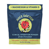 Juice Doctor hydration powder with apple-juice dissolution for on-the-go hydration.