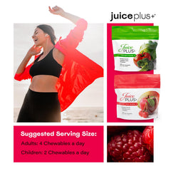 Lifestyle image of adults and kids taking JuicePlus+ Fruit & Vegetable Blend Soft Chews
