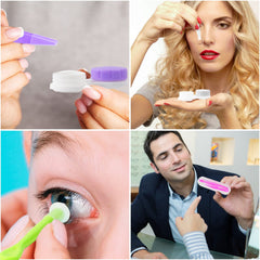 White color contact lens remover tool with case