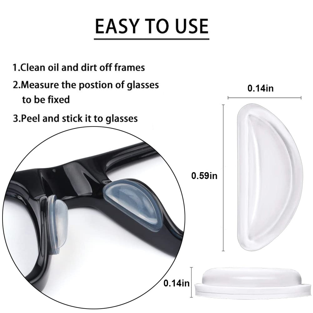 Plastic frame eyeglasses with Junsika nose pads