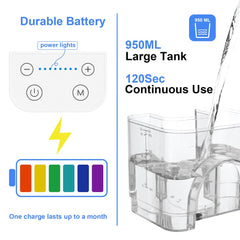 Portable flosser with long-lasting battery and charging cable