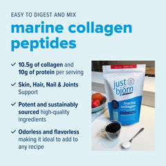 Close-up of ultra-fine, unflavored collagen powder texture