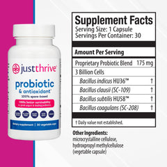 Close-up of spore-based probiotic capsule