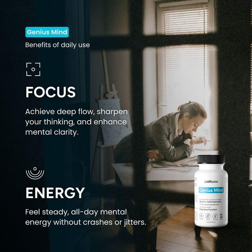 Genius Mind bottle with label and packaging